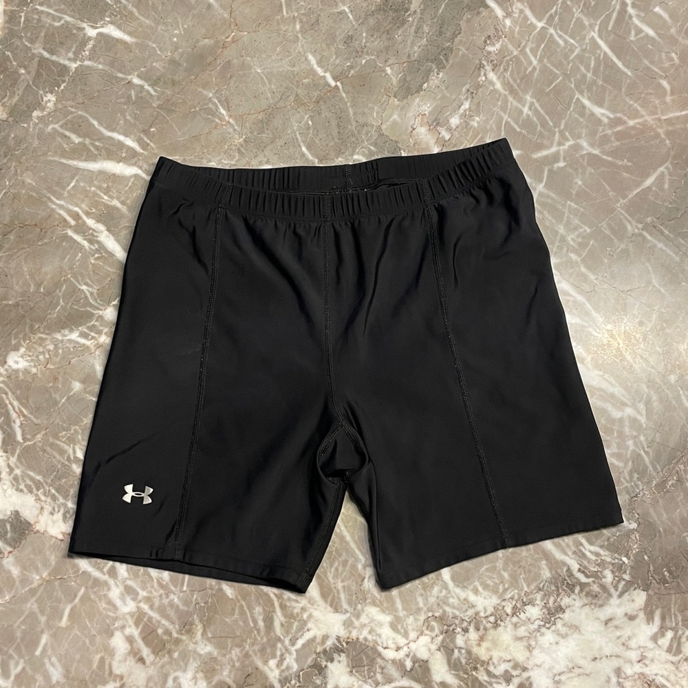 Under Armour black booty shorts, size large